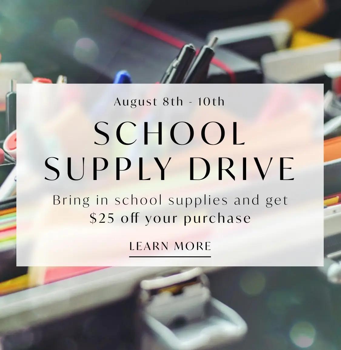 School Supply Drive banner for moile