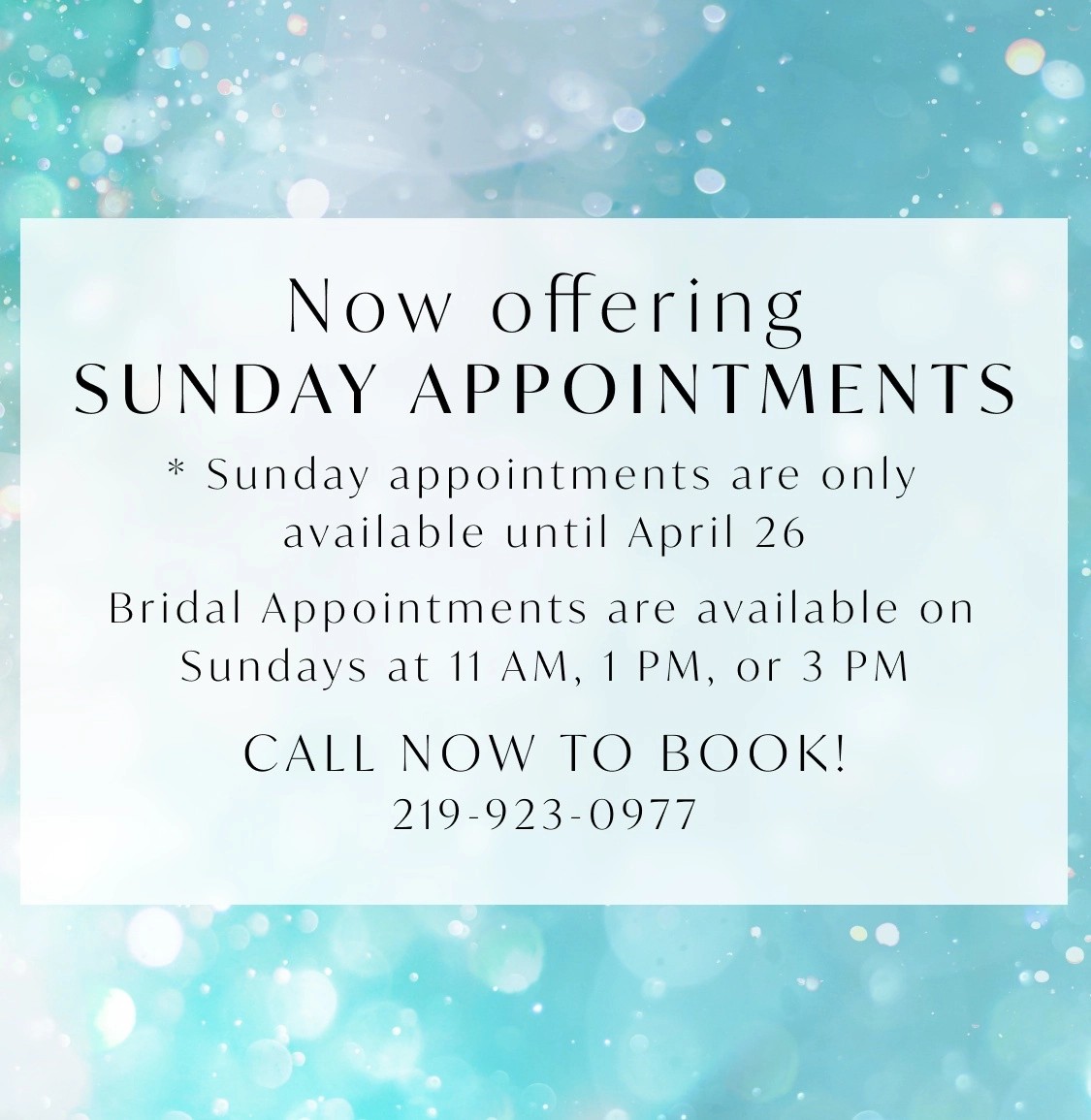 sunday appointments banner