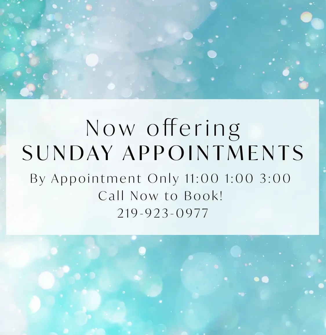 sunday appointments banner