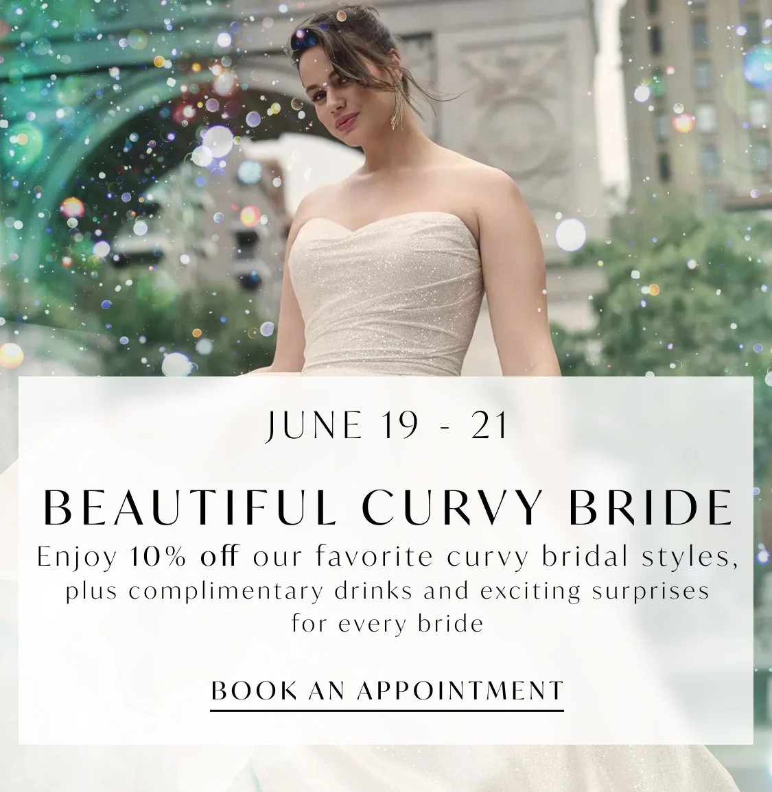 Beautiful Curvy Bride Mobile banner 2 Models wearing Morilee 3354 and Maggie Sottero Anniston gowns